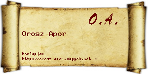 Orosz Apor névjegykártya